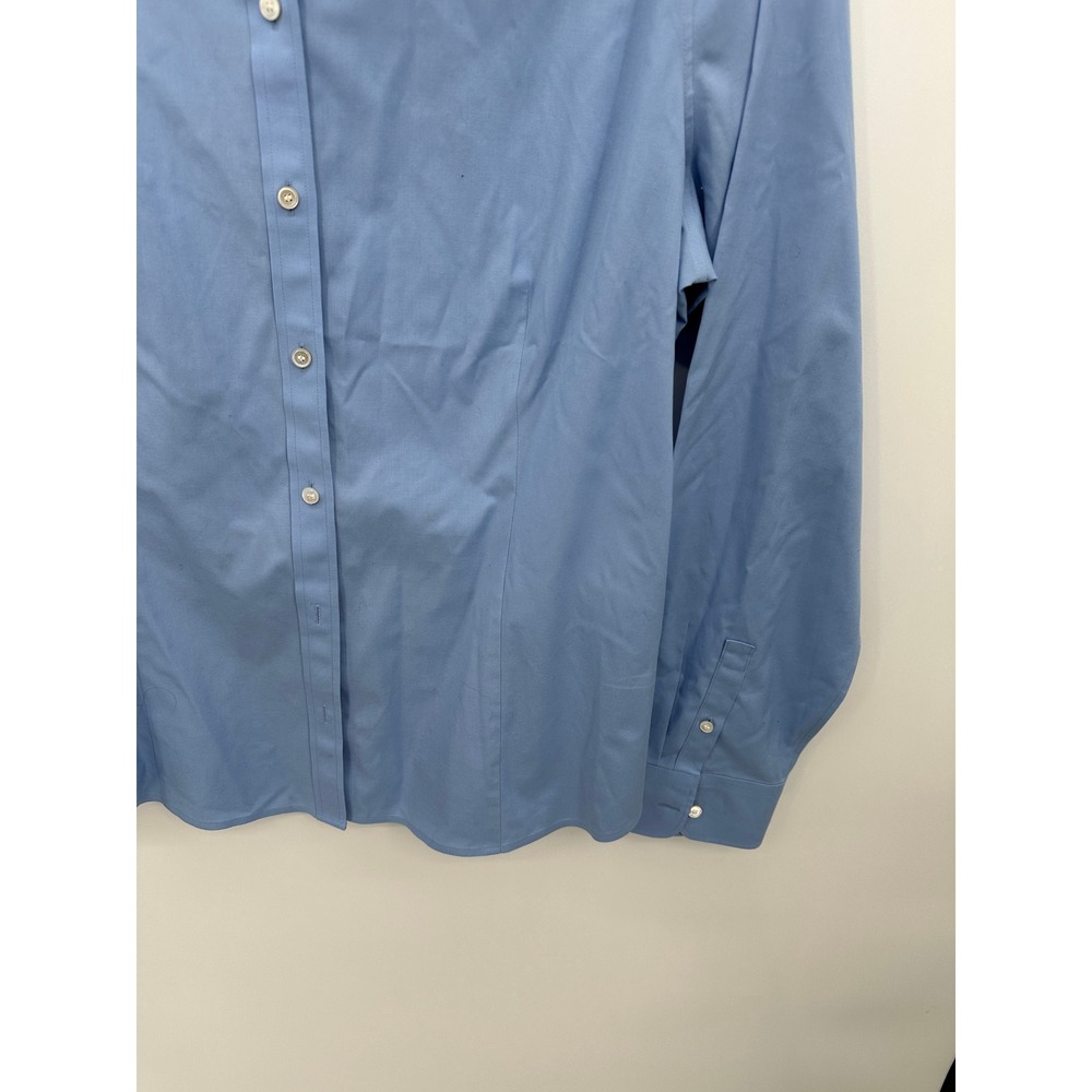 Talbots Womens Blue Button Down Dress Shirt Sz 18 Career Office Workwear Minimal - Picture 4 of 7